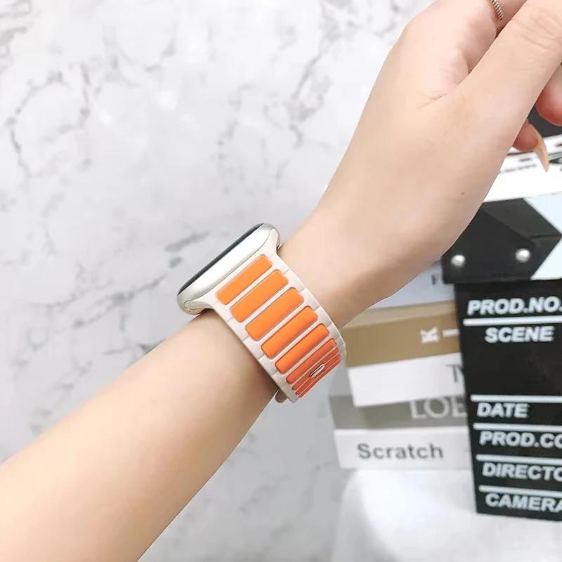 Silicone Strap for Apple Watch 10 Band 46mm 45mm 44mm 49mm 42mm 40mm 38 Correa Bracelet Iwatch Series 9 8 7 6 5 SE Ultra 2 Band