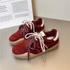 Zhao Zhaoyi same red German training shoes women's 2025 early spring new leather embroidery platform casual sports shoes board shoes