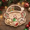 Santa Claus Shape Divided Snack Platter Divided Food Storage Plate  Holiday