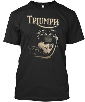 Klasické štandardné unisex tričko Triumph Engine Black