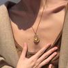 Vintage diamonds inlaid elegant hollow out gourd pendant necklace Chinese style brushed sweater chain banquet jewelry gift