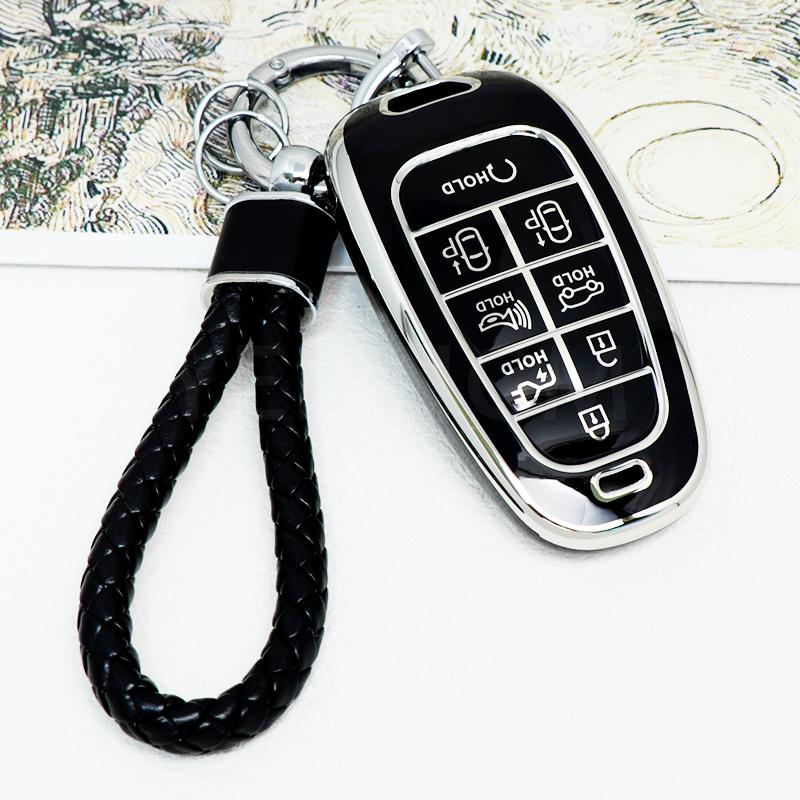 4 5 6 7 8 Buttons TPU Remote Key Shell Fob Case Cover for Hyundai 2020-2021 Sonata Nexo DN8 Santa Fe TM Tucson NX4 Staria Ioniq