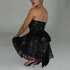 European and American Strapless Style Fashionable Mesh Backless Dress for Women