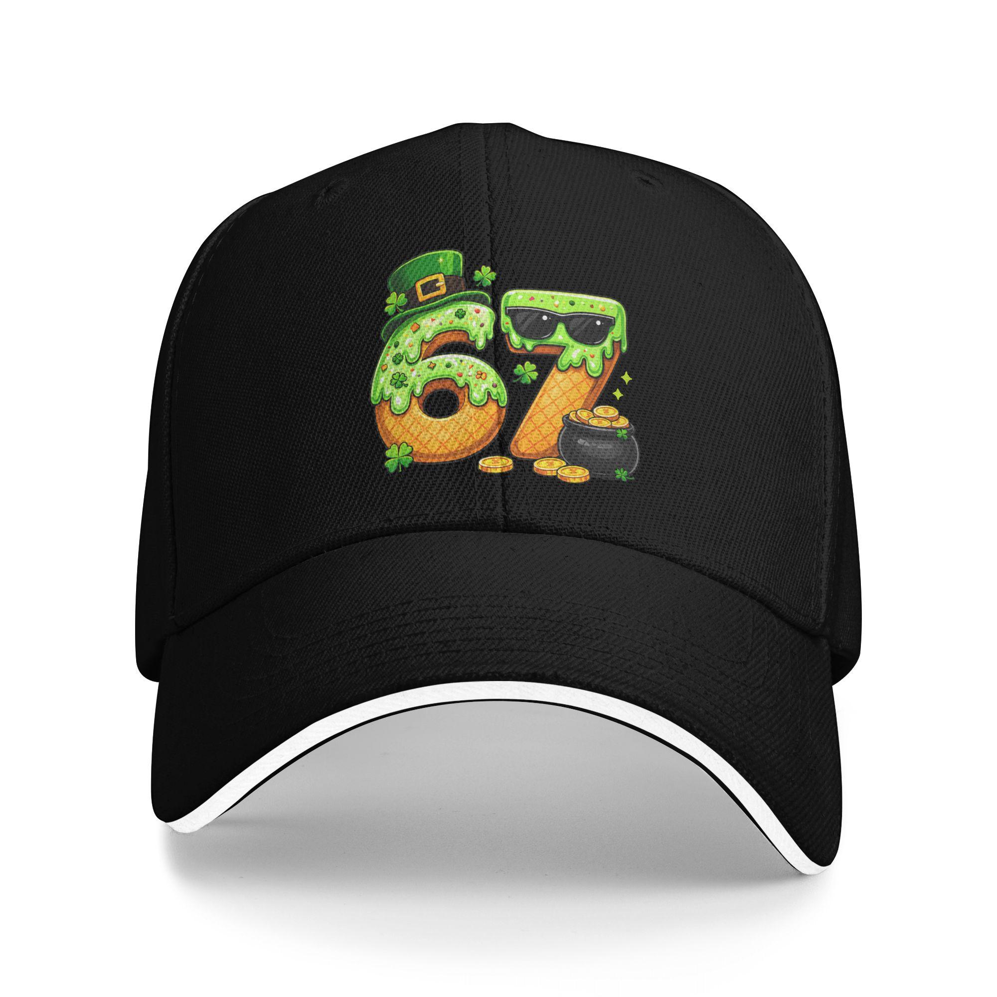 

Summer Boys St Patricks Day 6 7 Six Seven 67 Shamrock Baseball Cap Running Hippie Streetwear Print Trucker Hat Baseball Caps One Size чёрный