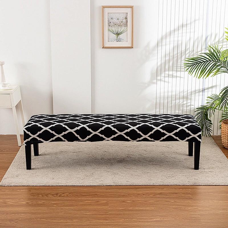 1 szt. Długi pokrowiec na stołek Antypoślizgowy pokrowiec na długą ławkę Pyłoszczelny ochraniacz na ławkę Elastyczny pokrowiec owijający w całości z nadrukiem kwiatowym