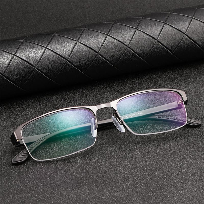 Photochromic Reading Glasses Men Aspheric Hard Resin Lense Reader Eyeglasses Flexible Temples Legs Half Frame Male Presbyopia