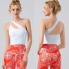 Foreign Trade New Summer Cross-Border Sexy Sloping Shoulder Yoga Vest Sports Running Fitness Yoga Clothes Set With Chest Pad
