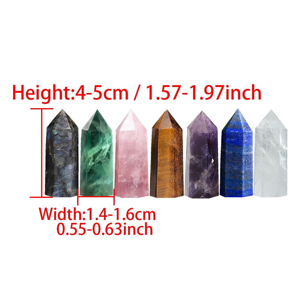 Natural Stone And Crystals Point Wand 7Pcs Set Reiki Healing Stone Rose Quartz Amethyst Mineral Stones Crystal Crafts Home Decor