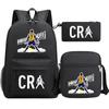 Primary And Secondary School Students Schoolbag Three-Piece Football Player Star Peripheral Printing Children'S Backpack