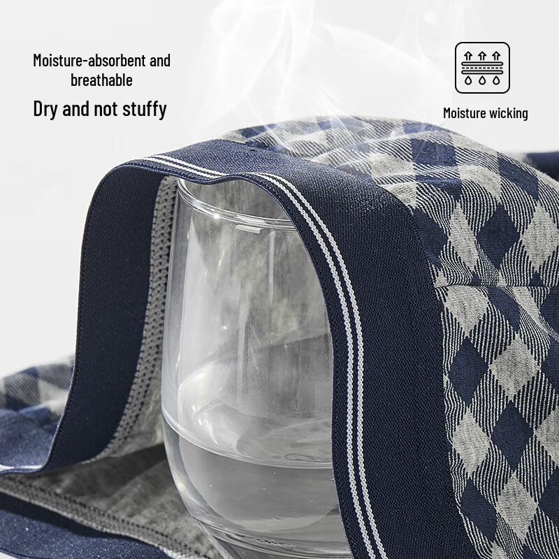 LANGSHA Men's Printed Antibacterial Cotton Boxer Briefs