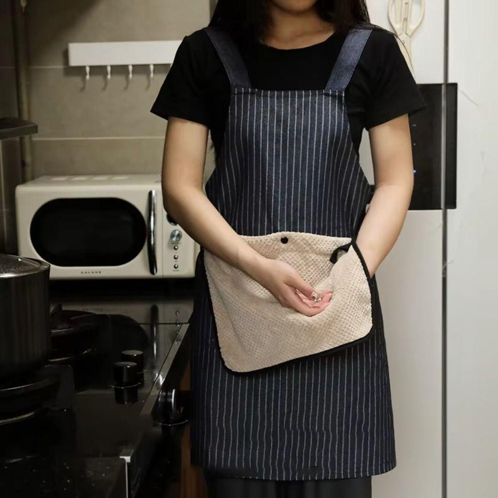 Waterproof Household Work Apron X-Back Dishwashing Cleaning Apron Waiter Sleeveless Apron  BBQ