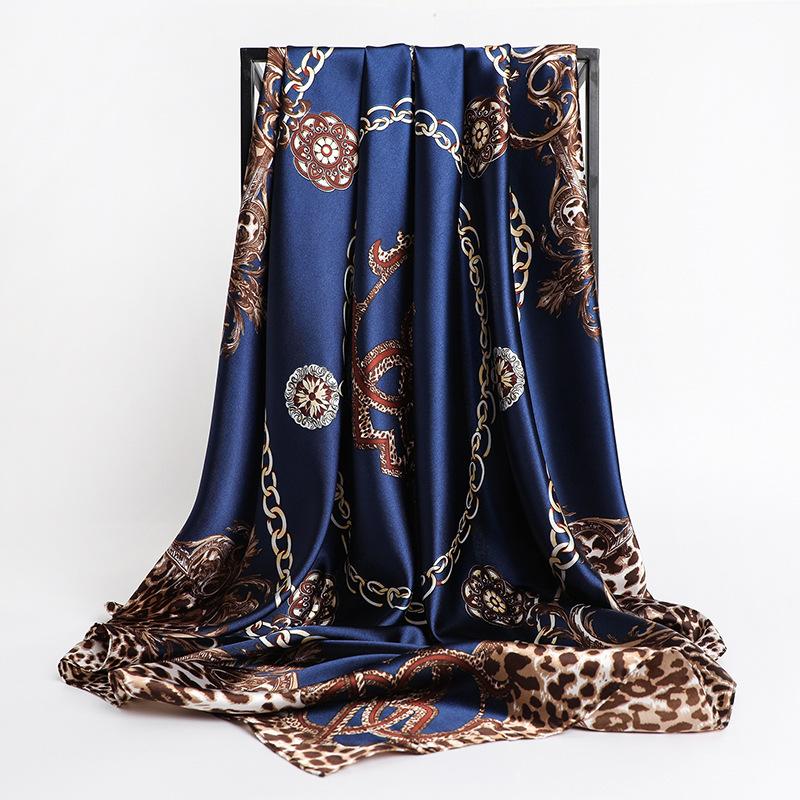 Dámský módní designový šátek do vlasů Krásný foulard Měkká saténová šála Hedvábné šátky Šátek 90*90cm Čtvercový Nákrčník Šátek na hlavu