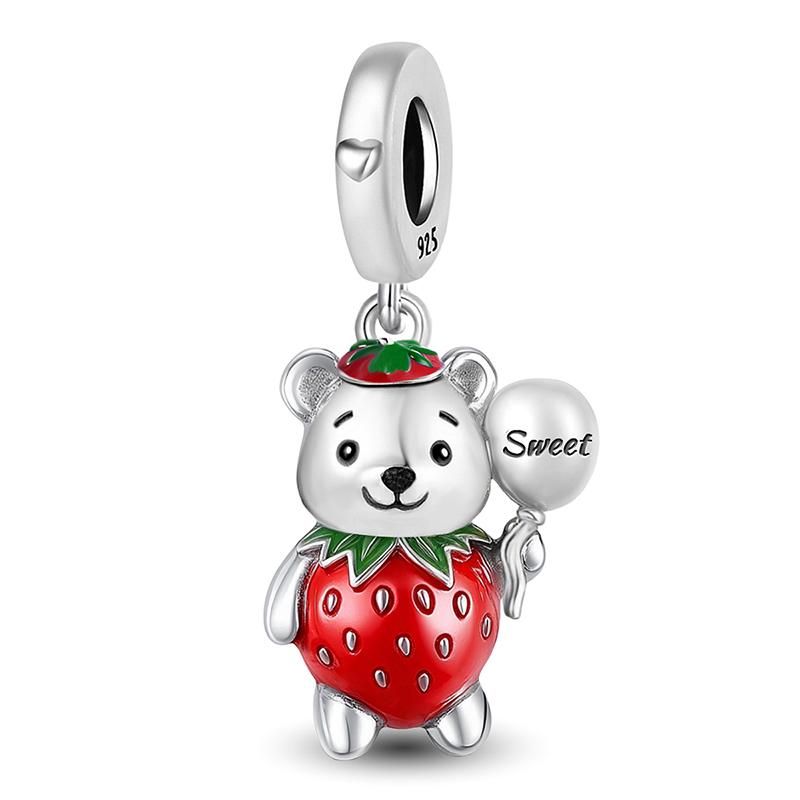 Copper Purple Series Love Heart Flower Safety Chain Charm Beads Fit Original Pan Bracelets Bangles Jewelry Gift