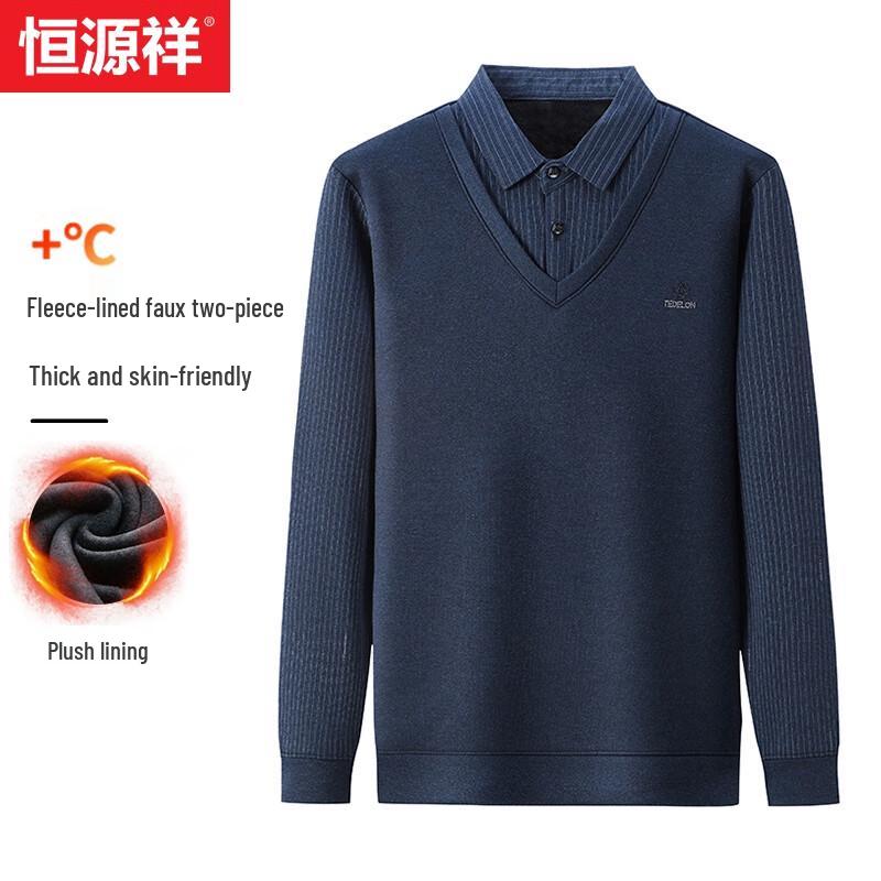 

Hengyuanxiang Men s Faux Two-Piece Knit Sweater 185