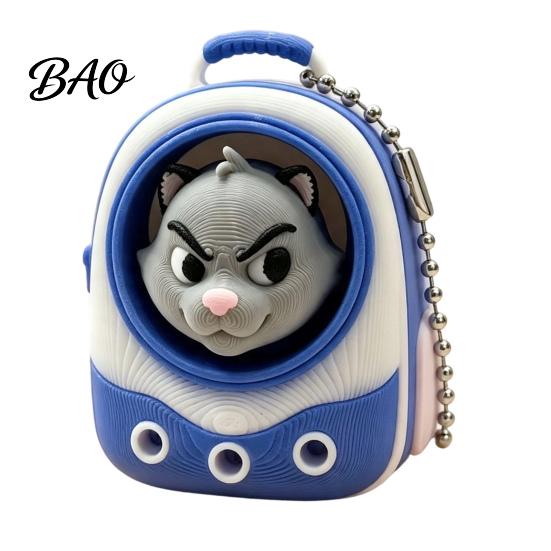 Desktop Stress Reliever Animal Backpack Clicker Fidget Toy, Dog Cat Penguin Parrot Tactile Toy Finger Clicker, Relief Handbag Decorative Accessory
