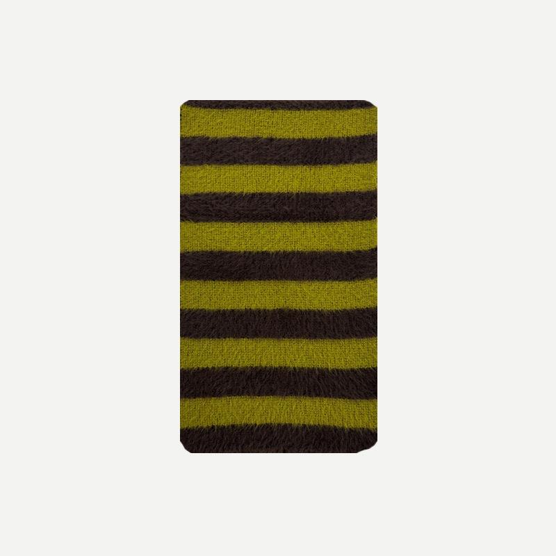 Original Niche Color Scheme Imitation Classic Striped Knitted Wool Muffler for Women Autumn Winter Soft Warm Scarf Female Shawl