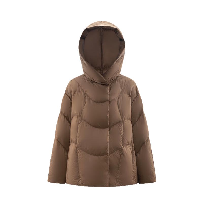 Aolaiyi Women's Stylish Quilted Hooded Short Down Jacket