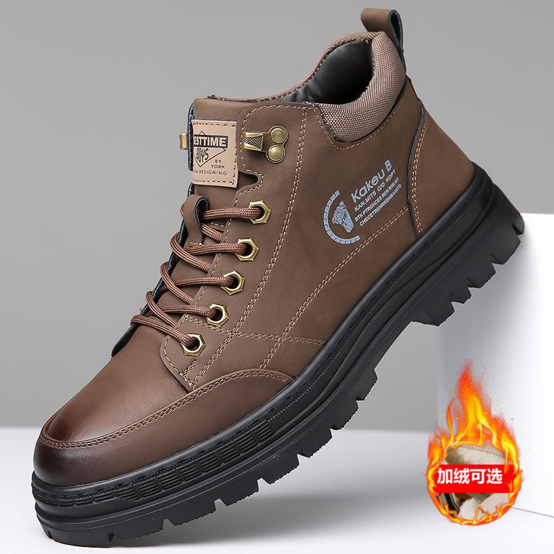 

Martin boots men s 2025 autumn and winter trend short boots versatile leather men s high-top leather boots British tooling outdoor men s boots 44