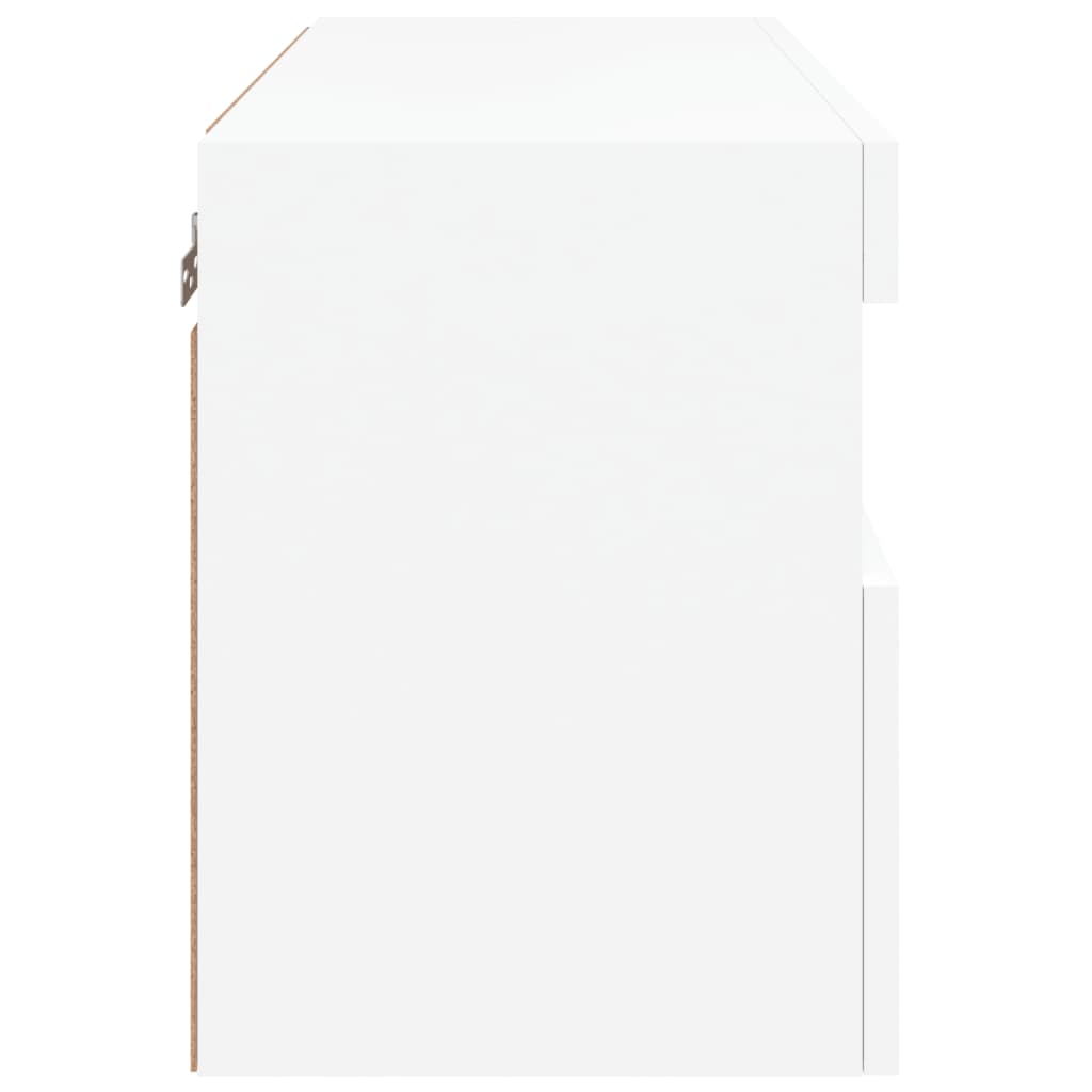 Wall Mounted TV Cabinet with LED Lights White 60x30x40 Cm