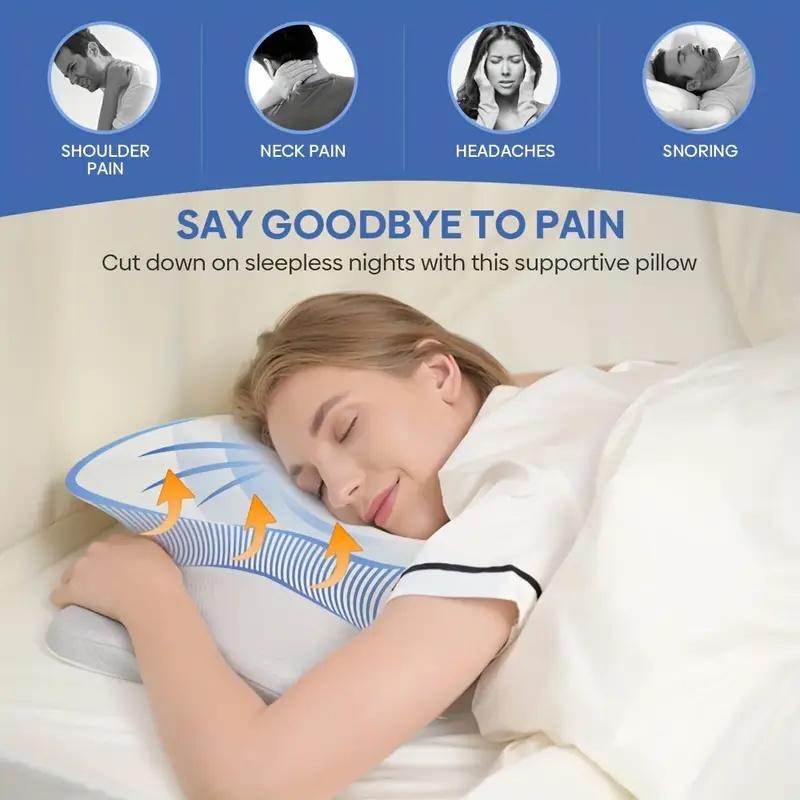 Memory Foam Pillows Smooth cool Ergonomic Neck Support Pillow For Pain Relief High Elastic Soft Washable Home Pillows Bedding
