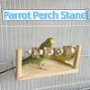 Natural Wooden Parrot Perch Stand Bite-resistance Wear-resisting Bird Paw Grinding Rack Interactive Oral Exercise Station