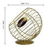 Oblique Fruit Basket Iron Art Hollow Out Coffee Capsule Snacks Storage Basket, Gold/COFFEE Letter