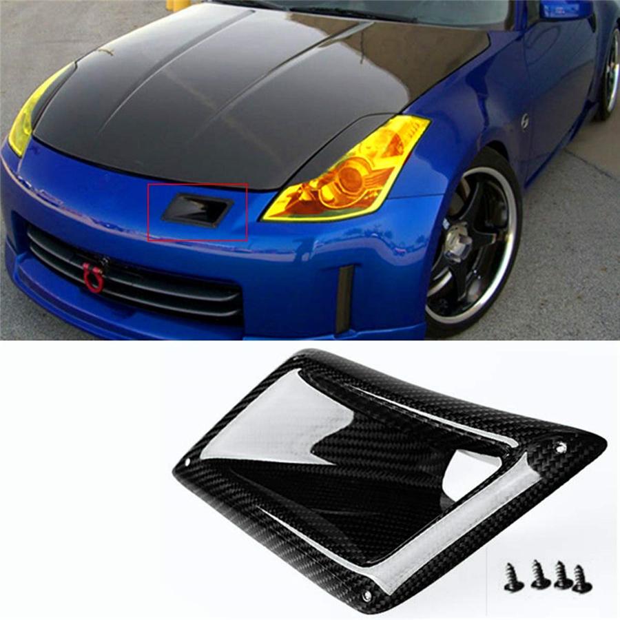 Carbon Fiber Look Bumper Side Air Vent Cover For 2003-09 Nissan 350Z All Models