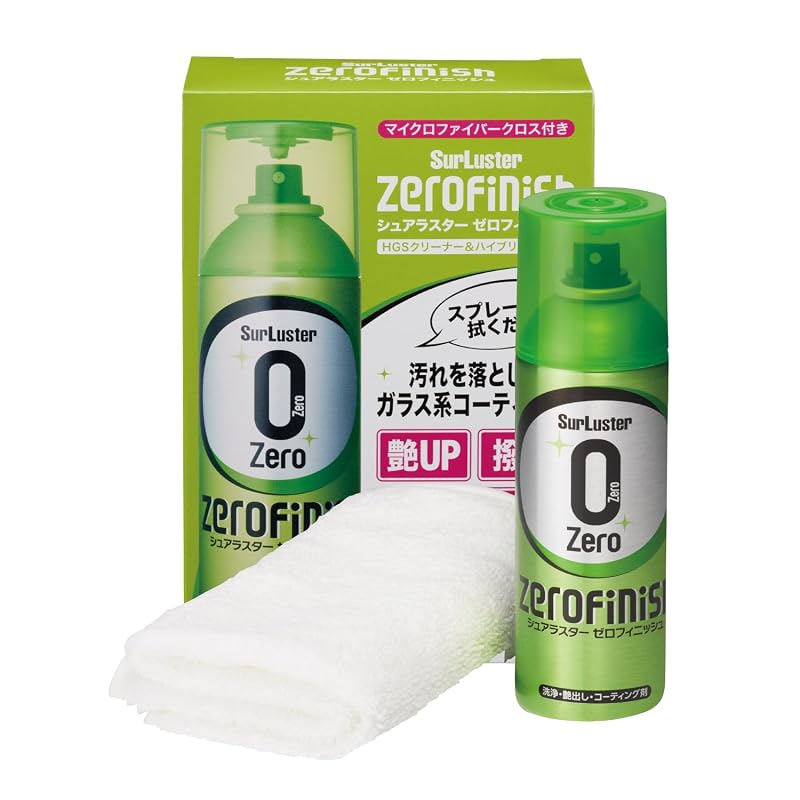 SurLuster Zero Finish Cleaner & Coating with Cloth, 300ml. Glass-based Coating with Stain-resistant and Water-repellent Properties. Suitable for Cars,