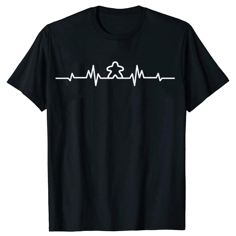 Funny Board Game ECG Heartbeat Lover Player Figure Graphic T-shirts Casual Tshirt 100% Cotton Loose Oversized T Shirt Summer ... S разноцветный