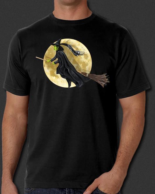 

Witch on Broom Moon Halloween Horror New T-Shirt S-6XL Unisex T-Shirt XXXXL