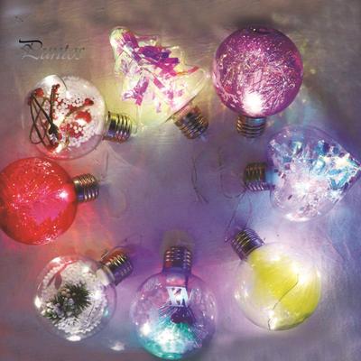 3 pièces/ensemble boules de noël LED lumineuses augmentent l'atmosphère forme ronde haute luminosité suspendue décorer décor d'arbre de noël Transparent