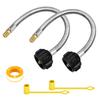 Para Regulador de Dois Estágios Mangueira de Propano 1/4 NPT, 15 Polegadas Conector Pigtail de Tanque Trançado em Aço Inoxidável Pacote com 2