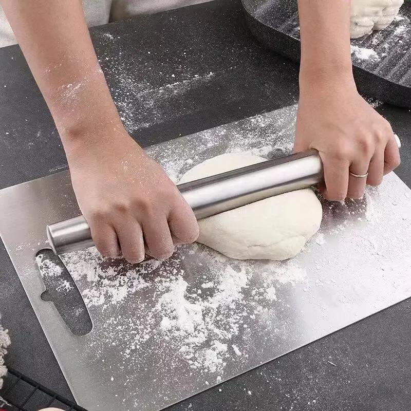 1 STÜCKE Haushalt Edelstahl Nudelholz Knetwerkzeug Haushaltsbackstock Roll Knödel Haut Nudelholz Mehl Maschine
