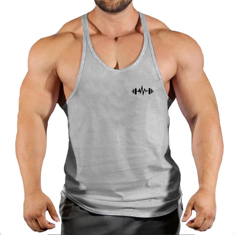 Men's Elastic Fitness Vest - Breathable, Loose, Sleeveless Cotton Top for Running & Weightlifting