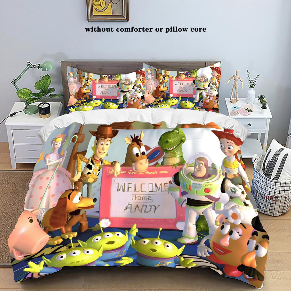 

New Design Toy Story Bedding Sets Buzz Lightyear Woody Comforter Cover Bed Cover Duvet Cover Pillow Case 2-3 Pieces Sets EU Single 135x200cm