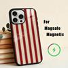 B-Burgundy W-White Stripe  Phone Case For iPhone 17,16,15,14,13,12,Plus,Pro,Max for Magsafe Magnetic Wireless Charging