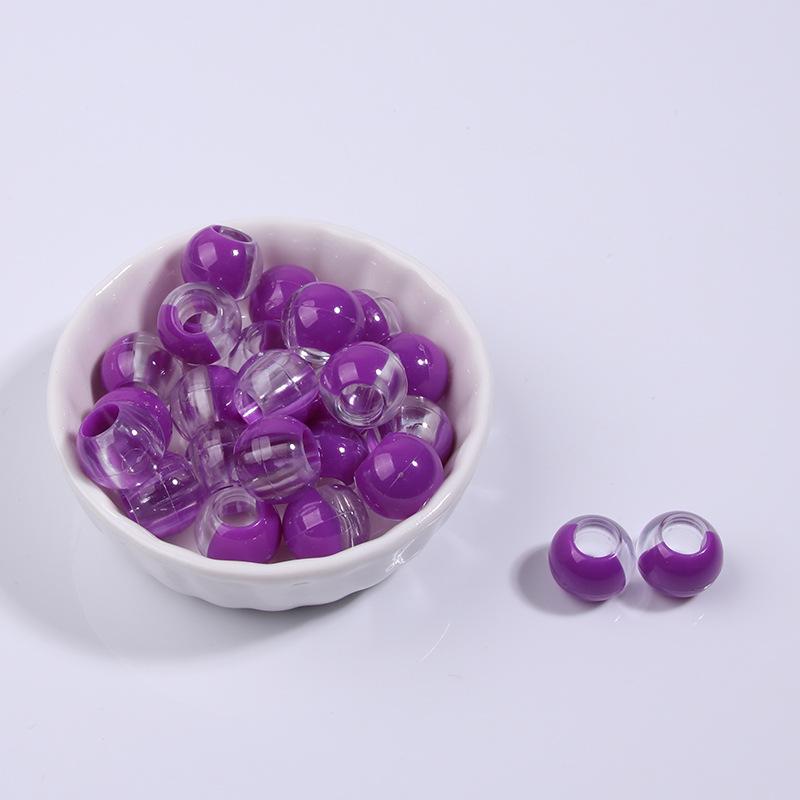 Two-Tone Gradient Plastic Large Hole Beads for Hair and Dreadlock Decoration