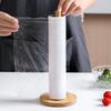 Kitchen Wooden Roll Paper Towel Holder Bathroom Tissue Vertical Stand Disposable Paper Pot Kitchen Toilet Storage Accessories