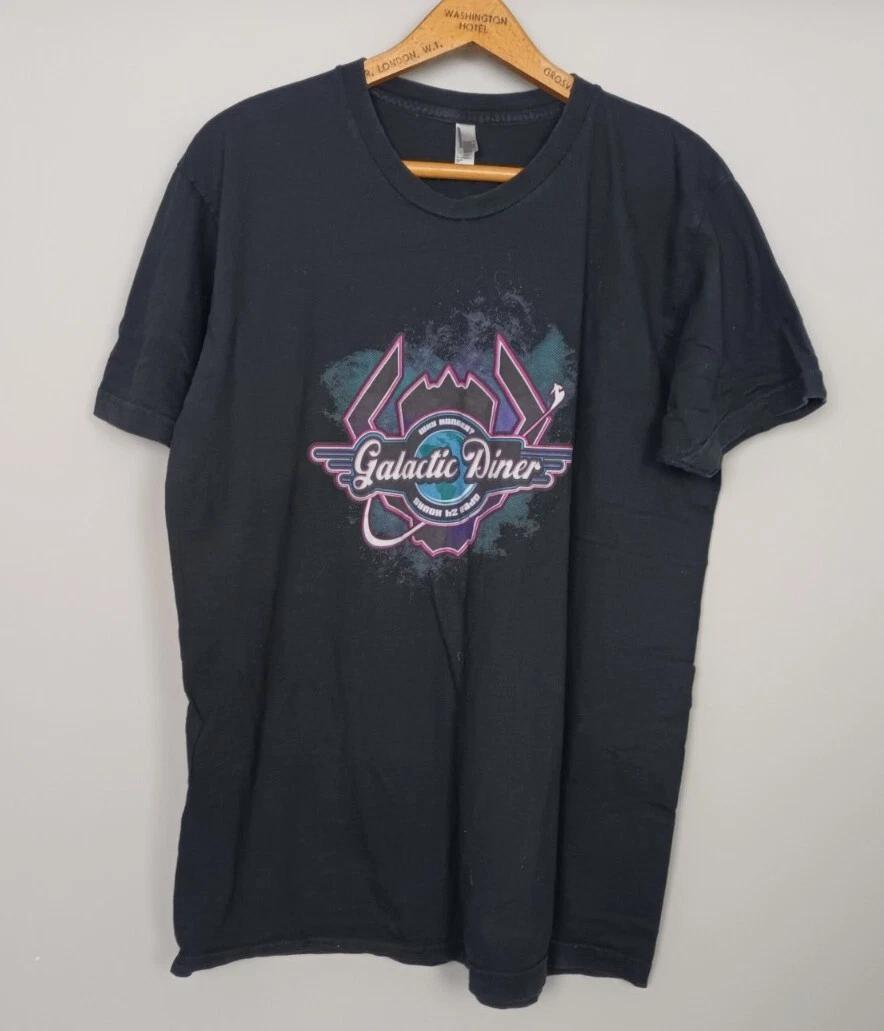 VINTAGE RETRO 90s GALACTIC DINER BRIGHT BOLD FESTIVAL STREETWEAR T SHIRT TOP L