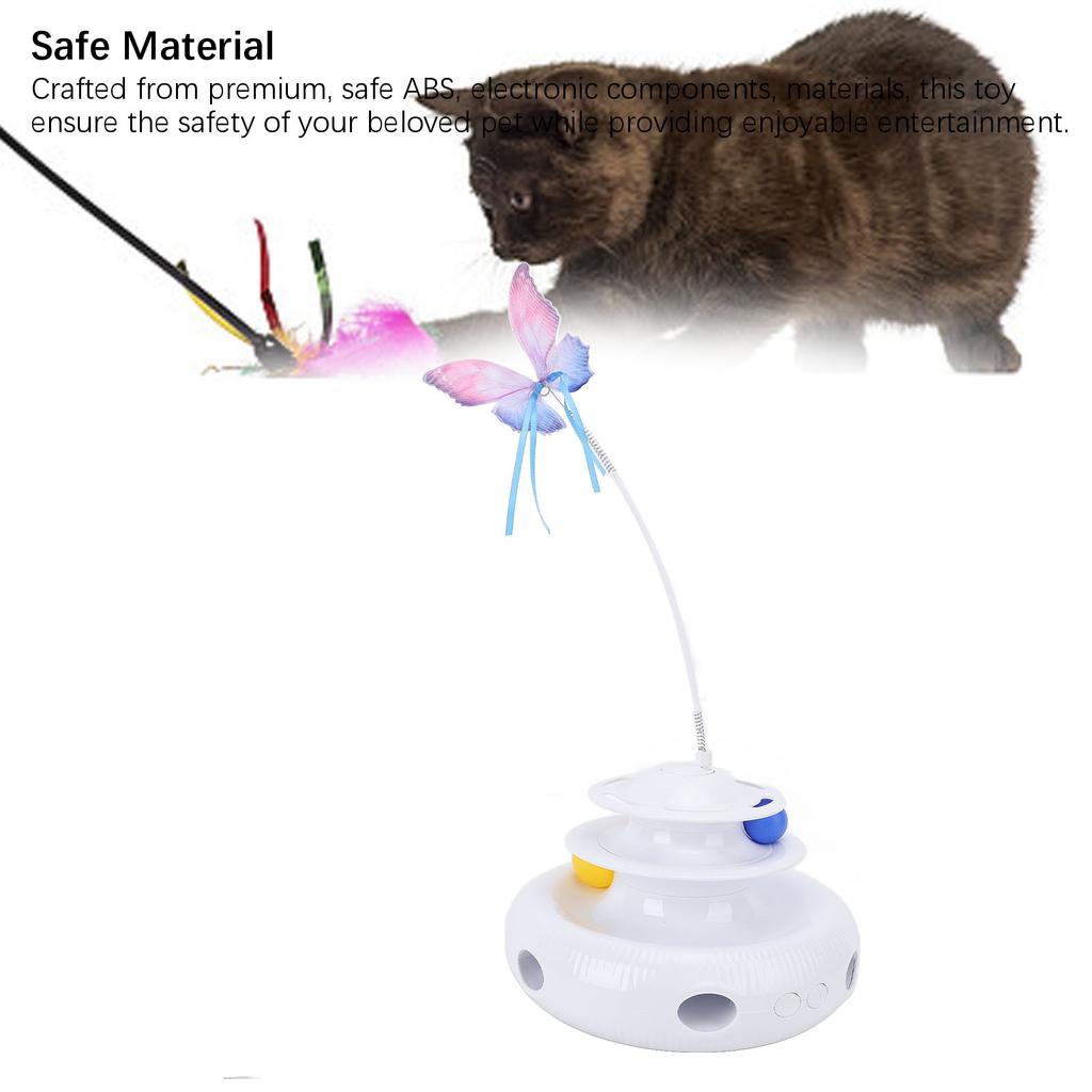 Automatic Cat Toy Interactive Exercise Cat Toy Electric Automatic Rotating Toy with Feathers Funny Playing Toys