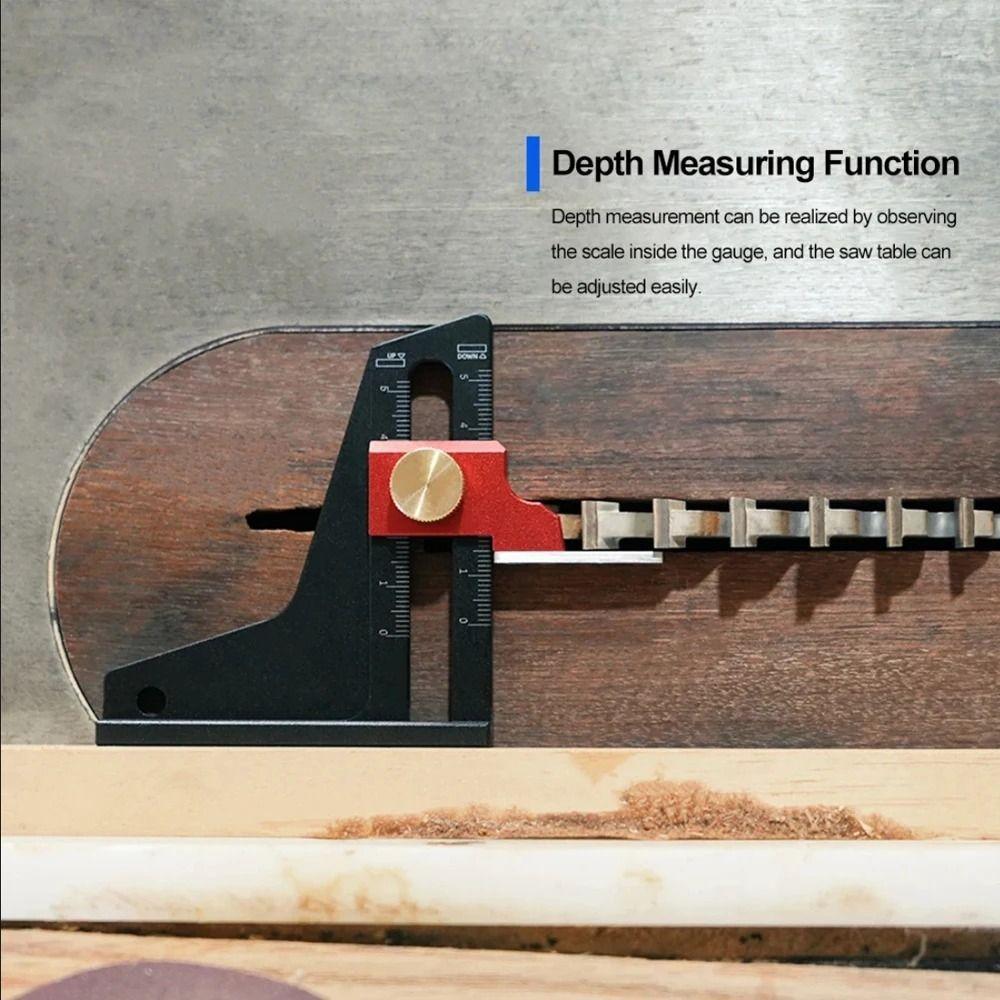 Precision Woodworking Depth Measuring Ruler Dual Scales Router Table Height Gauge DIY Hand Tool