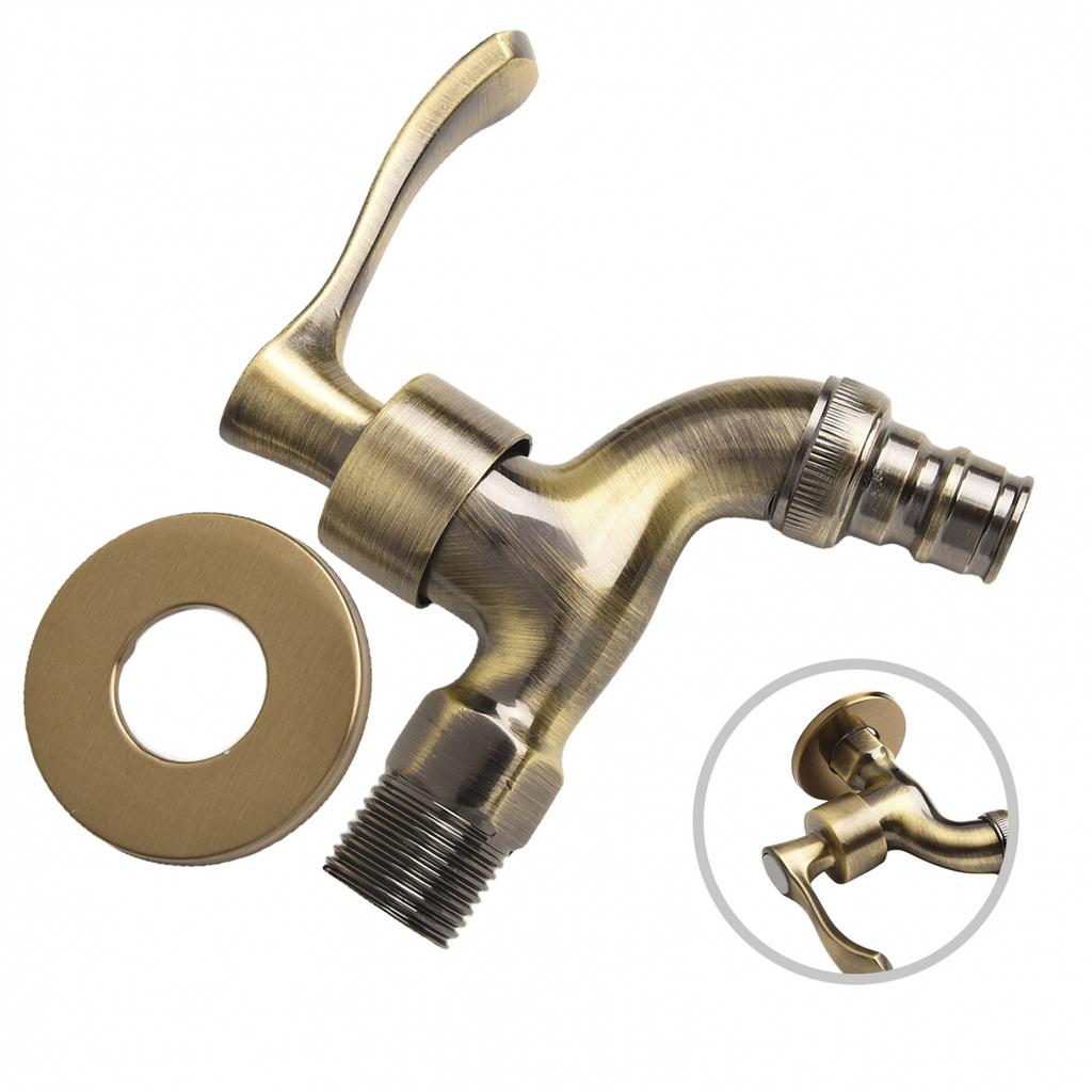Luxuriöser Antik-Bronze-Wasserhahn für Waschmaschine Vintage Garten Deko