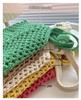 Women's Large Capacity Casual Knitted Cotton Yarn Shoulder Bag - Hollow Out Straw Design, Ideal for Vacations and Beach Outings