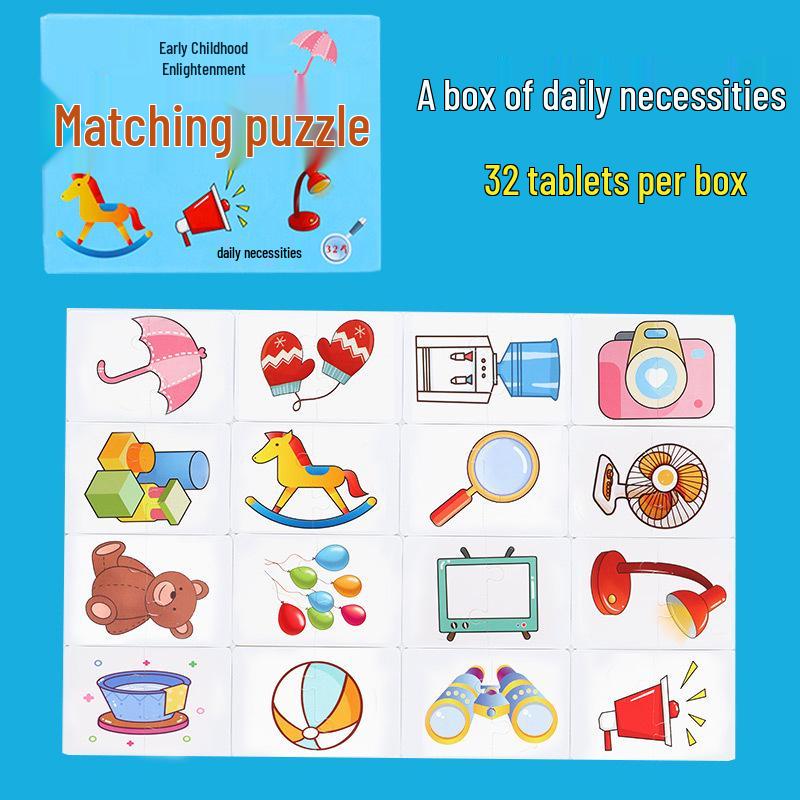 Handmade Educational Matching Cards & Puzzles for Toddlers (Ages 1-3) - Boost Literacy & Intelligence for Boys & Girls