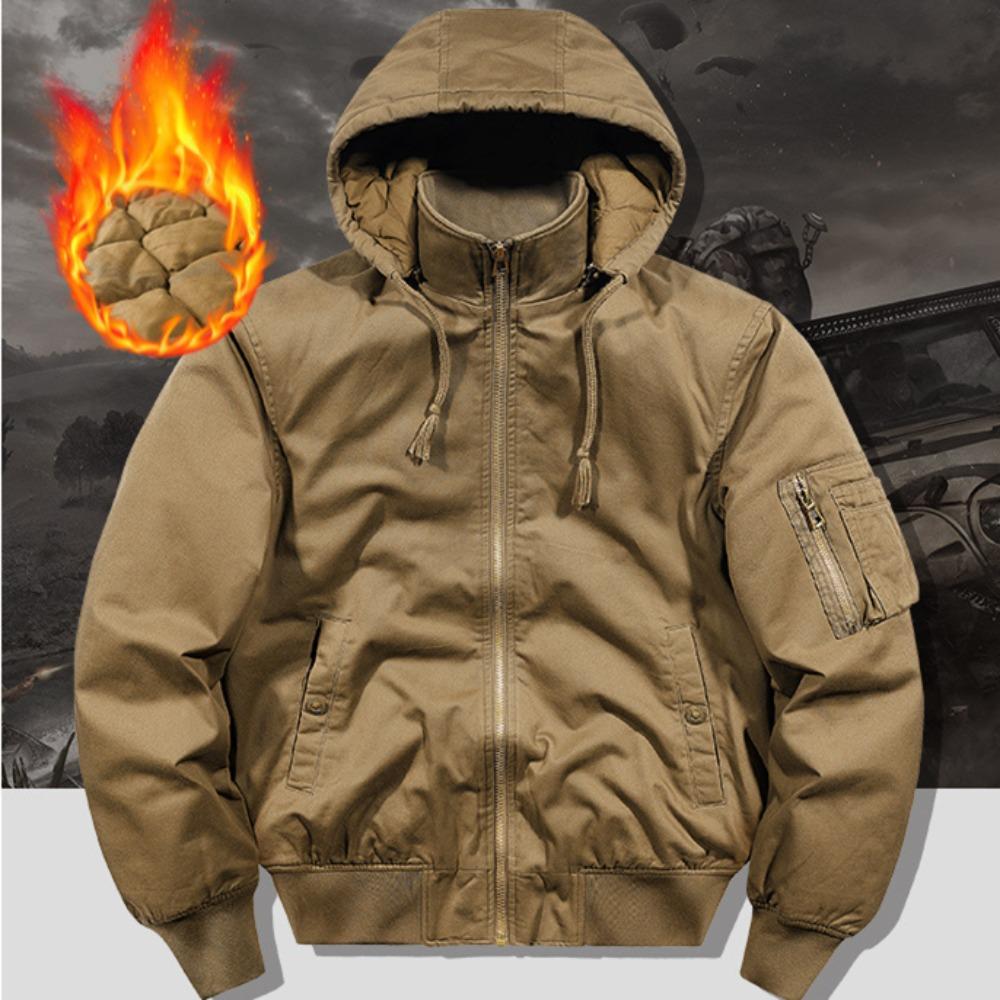 Winter Nieuwe Mannen Katoenen Jas Mannen Warm Dik Winddicht Jas Buiten Zakken Tactische Rits Parka Afneembare Capuchon Bomberjack Man