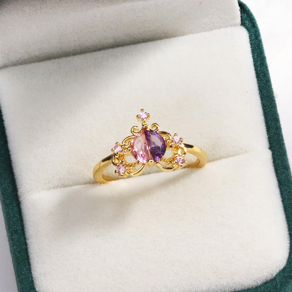 New Cute Colorful Zircon Flower Ring For Women Girl Fashion Vintage Zircon Adjustable Rings Jewelry Gift