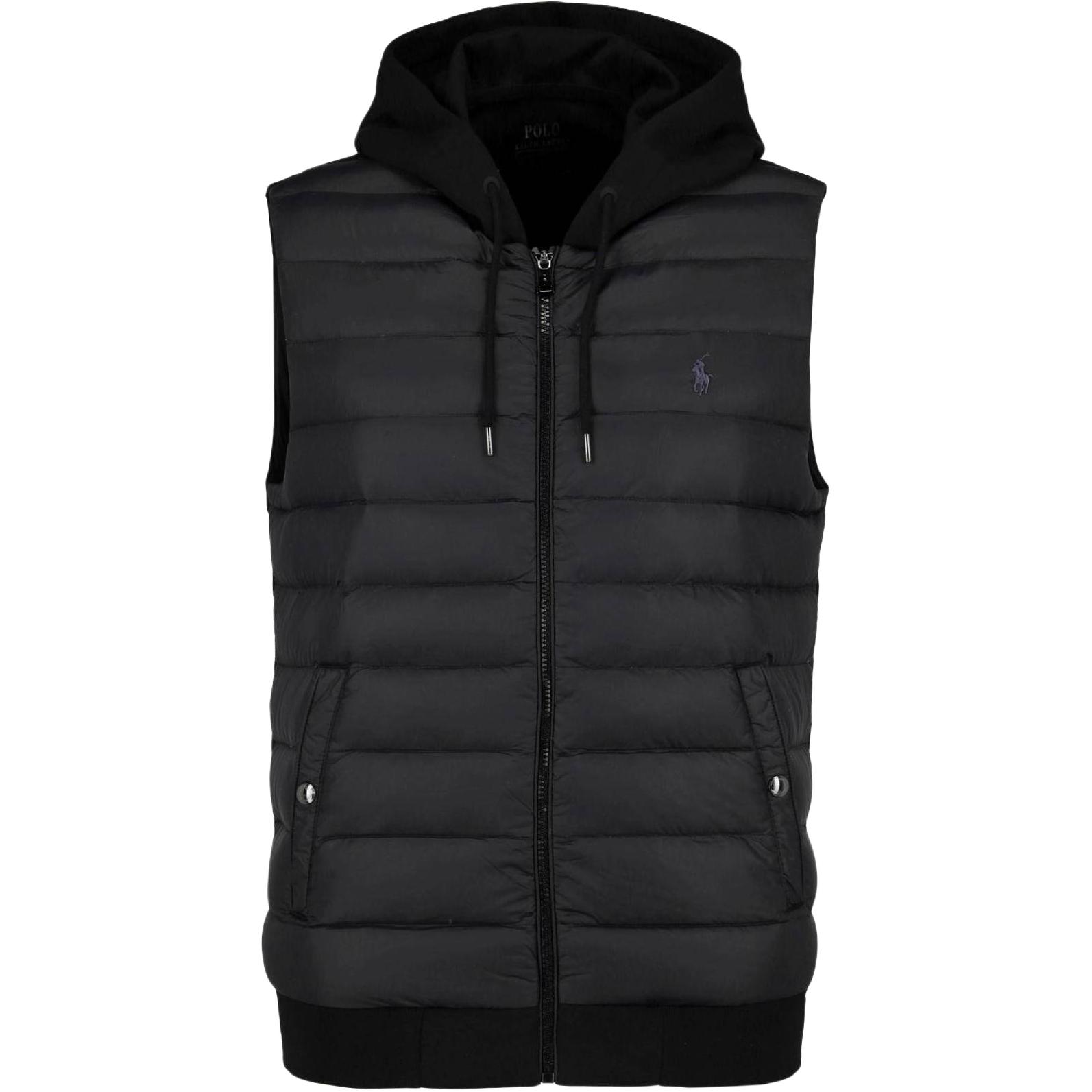 

Polo Ralph Lauren Мужской жилет с капюшоном, вязаный, с вышитым логотипом Small Pony, color block, без рукавов, пуховый 710760726-002 XS