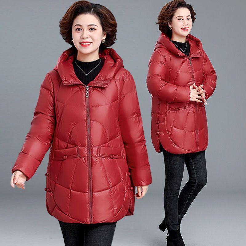 Wintermantel Daunen Baumwolljacke mit zusätzlichem Samt Baumwolljacke Damen Mittel bis lang Baumwolljacke
