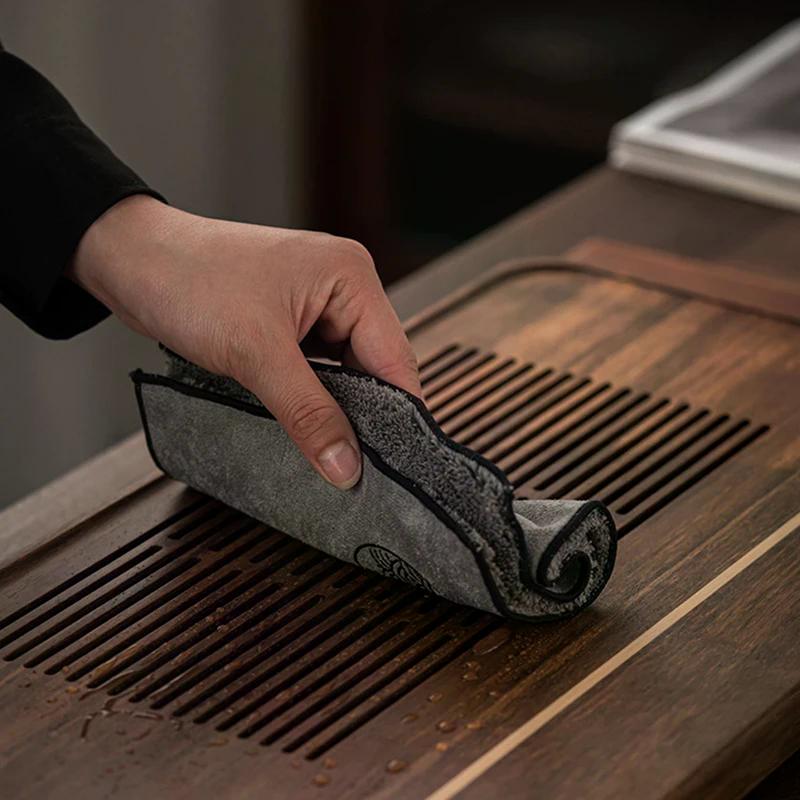 Prosop de ceai cu absorbție de apă Pânză de ceai Îngroșată pentru masă de cafea Prosop de ceai Zen Bumbac Lenjerie de cârpă Accesorii pentru masă de ceai