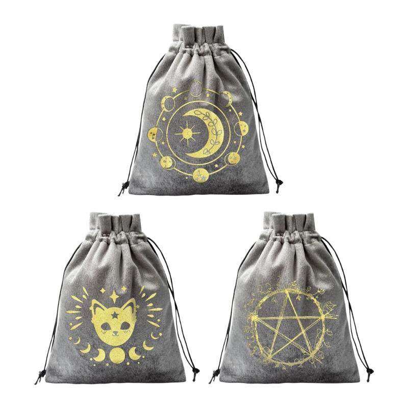 Divinations Tarots Card Dices Bag Small Wedding Bag Table Oracles Cards Game Bag Jewelry Storage Drawstring Tarots Bag